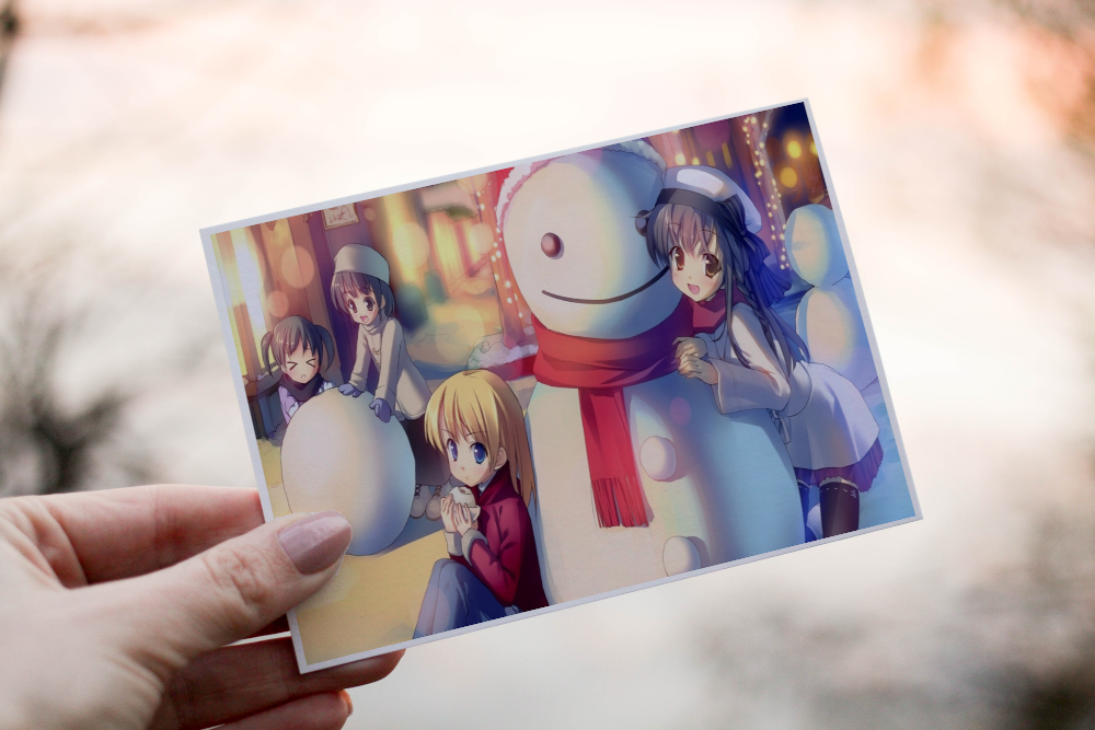 Anime Christmas Card, Personalized Card for Christmas